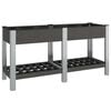 vidaXL Garden Raised Bed with Shelf Grey 150x50x75 cm WPC
