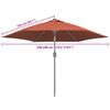 vidaXL Replacement Fabric for Outdoor Parasol Terracotta 300 cm