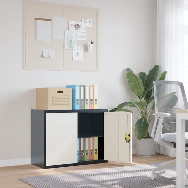 vidaXL File Cabinet Anthracite and White 90x40x70 cm Steel