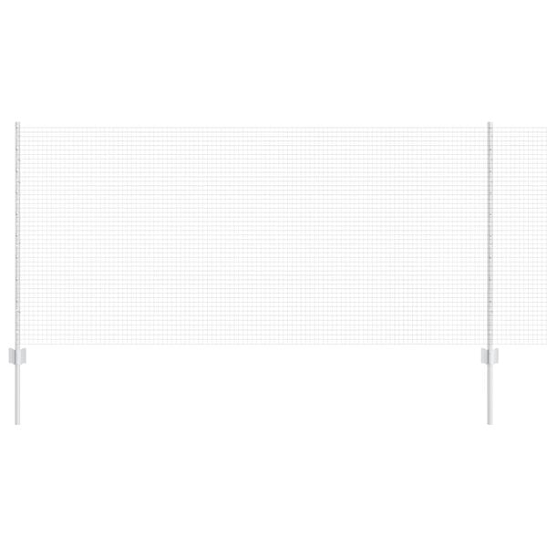 vidaXL Fence with Post Silver 1 x 25 m Steel