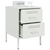 vidaXL Bedside Cabinet White 36x39x50.5 cm Steel
