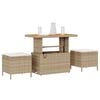 vidaXL Garden Dining Set Beige Poly rattan