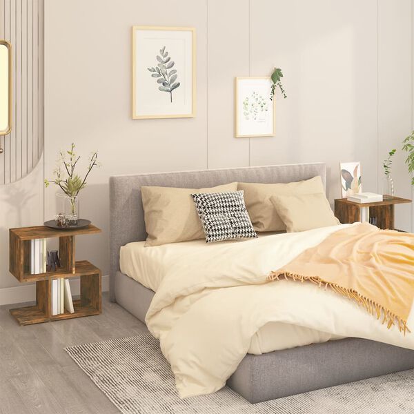 vidaXL Bedside Cabinets 2 pcs Smoked Oak 50x30x51.5 cm Engineered Wood