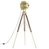 vidaXL Floor Lamp | Natural and brass | Solid mango wood | Large | Floor Lamp