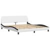 vidaXL Bed Frame with LED without Mattress "Zadar" White and Black 180x200 cm