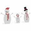 vidaXL Lighted Snowman Family 3 pcs Warm White Polyester