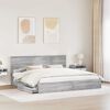 vidaXL Storage Bed Grey Sonoma 200 x 200 cm Engineered Wood