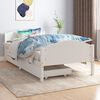 vidaXL Bed Frame without Mattress White Solid Wood 100x200 cm