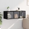 vidaXL Wall Cabinet with Glass Doors Black 102x37x35 cm