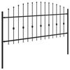 vidaXL Spike Fence Black 200 x 130 cm Powder-Coated Steel