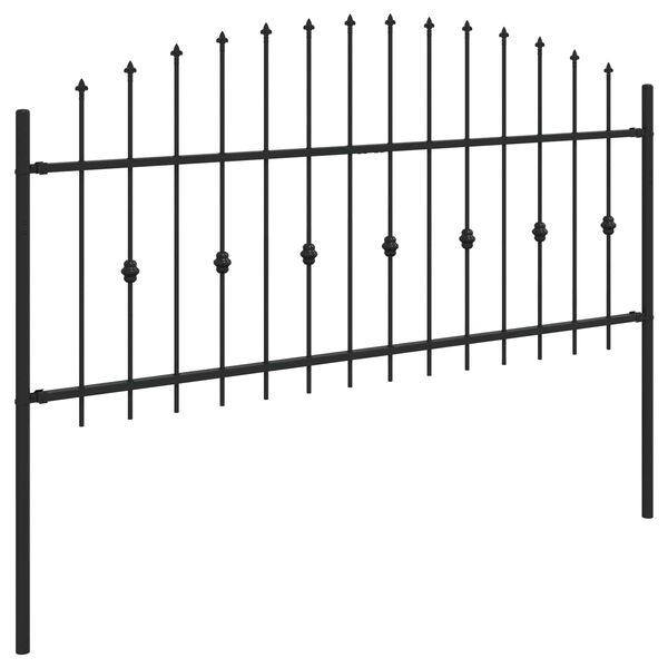 vidaXL Spike Fence Black 200 x 130 cm Powder-Coated Steel