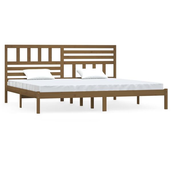 vidaXL Bed Frame without Mattress Honey Brown Solid Wood Pine 200x200 cm