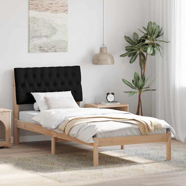vidaXL Bed Frame with Upholstered Headboard Brown 90 x 190 cm