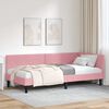 vidaXL Corner Bed Frame with Headboard Pink 90 cm x 200 cm Velvet