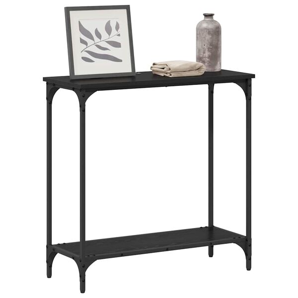 vidaXL Console Table Black oak 75 x 30.5 x 75 cm Engineered wood