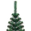 vidaXL Artificial Pre-lit Christmas Tree Green 210 cm PVC and Metal