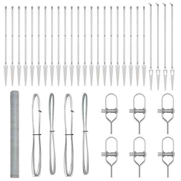 vidaXL Fence Post Silver 50 x 1.5 m (25 mm mesh) Steel