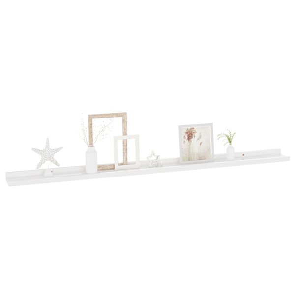 vidaXL Wall Shelves 4 pcs High Gloss White 115x9x3 cm
