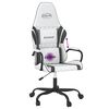 vidaXL Massage Gaming Chair White and Black Faux Leather