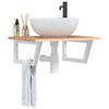 vidaXL Basin Shelf Wall Mounted Steel and Solid Wood Oak