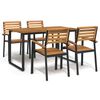 vidaXL 5 Piece Garden Dining Set Solid Wood Acacia and Metal