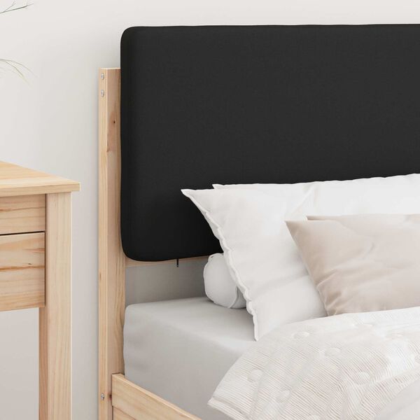 vidaXL Bed Frame with Upholstered Headboard Black 90 x 190 cm