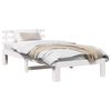vidaXL Bed Frame with Headboard White 75 x 190 cm Solid Pine Wood