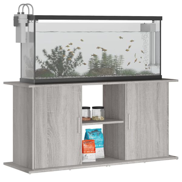 vidaXL Aquarium Stand Grey Sonoma 121x41x58 cm Engineered Wood