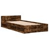 vidaXL Bed Frame with Drawer without Mattress Smoked Oak 75x190 cm Small Single