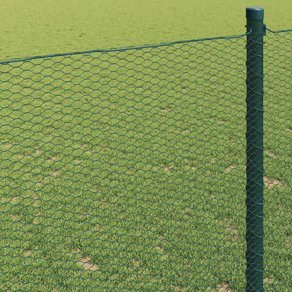 vidaXL Hexagon Fence Green 1 x 100 m PVC
