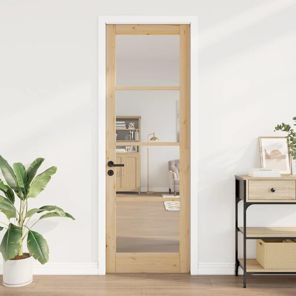 vidaXL Interior Door with Glass ORKDAL Brown 78 x 232 cm