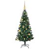 vidaXL Artificial Pre-lit Christmas Tree Green 150 cm PVC and Metal