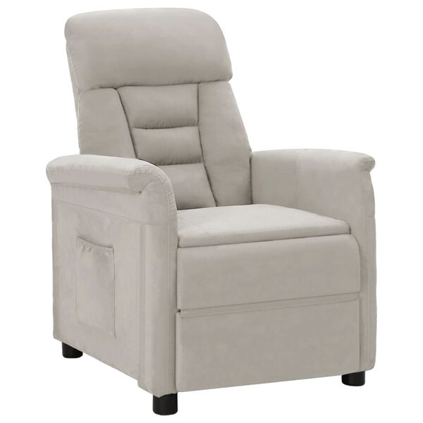 vidaXL Recliner Chair Light Grey Microfiber Fabric