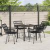 vidaXL Garden Dining Set 5 pcs Black Powder-Coated Steel
