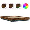 vidaXL Bed Frame with LED Lights without Mattress Smoked Oak 140x200cm