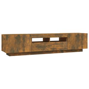 vidaXL 2 Piece TV Cabinet Set with LED Lights Smoked Oak Engineered Wood