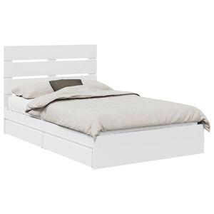 vidaXL Storage Bed with Headboard White 120 x 190 cm Engineered Wood