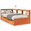 vidaXL Bookcase Bed without Mattress Wax Brown 90x200cm Solid Wood Pine