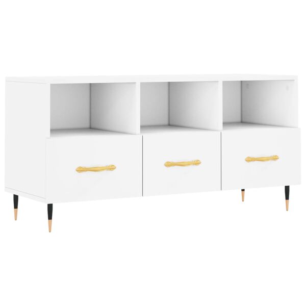 vidaXL TV Cabinet White 102x36x50 cm Engineered Wood