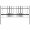 vidaXL Spike Ring Fence Black 200 x 130 cm Powder-Coated Steel