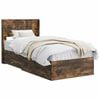 vidaXL Bed Frame with Storage and Headboard Smoked Oak 100 x 200 cm