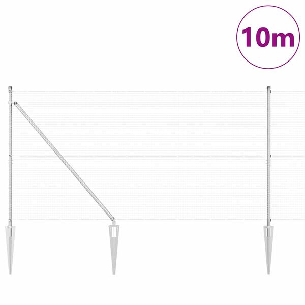 vidaXL Fence Post Silver 10 x 1.4 m (19 x 19 mm mesh) Steel