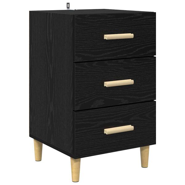 vidaXL Bedside Cabinet Black Oak 40 x 40 x 66 cm Engineered Wood