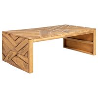 vidaXL Coffee Table Erosion Solid Teak Wood 110x35x38 cm