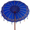 vidaXL Balinese Parasol 260 Blue 180-190 cm Cotton and solid wood