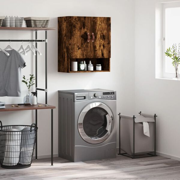 vidaXL Wall Cabinet Smoked Oak 60x31x70 cm Engineered Wood