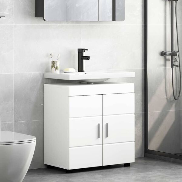 vidaXL Bathroom Cabinet Set with Storage TULUM White 60 x 34 x 63 cm