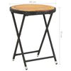 vidaXL Tea Table Black 60 cm Poly Rattan and Solid Acacia Wood