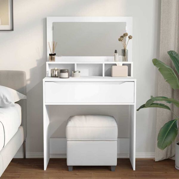 vidaXL Bedroom Dressing Tables with Drawer White 80 x 39.6 x 135 cm