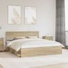 vidaXL Bed Frame with Headboard Sonoma 180 x 200 cm Solid Pine Wood